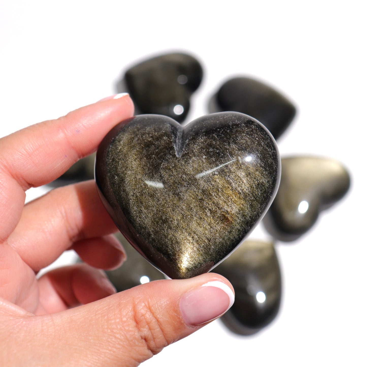 Black Obsidian Hearts | Golden Sheen