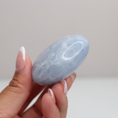 Blue Calcite Palm Stone | 2
