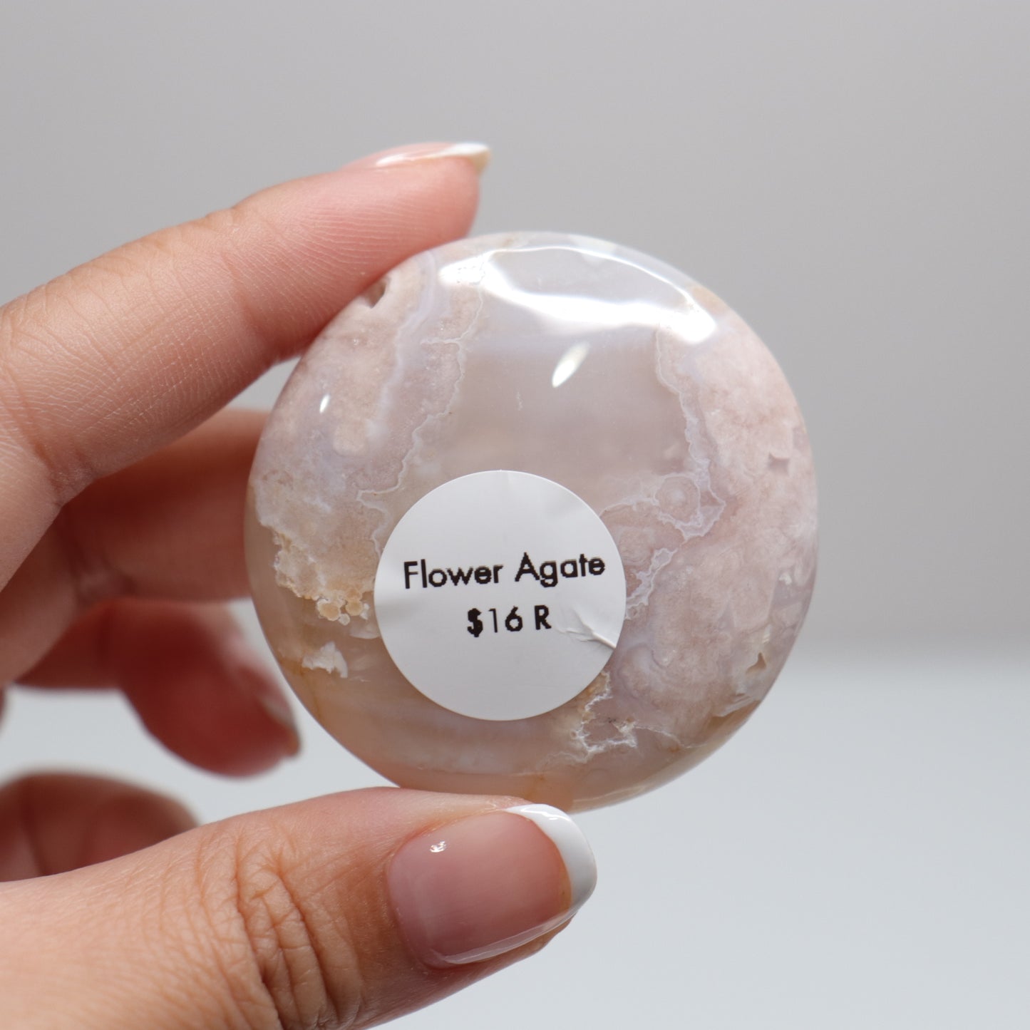 Flower Agate Round Palm | 10