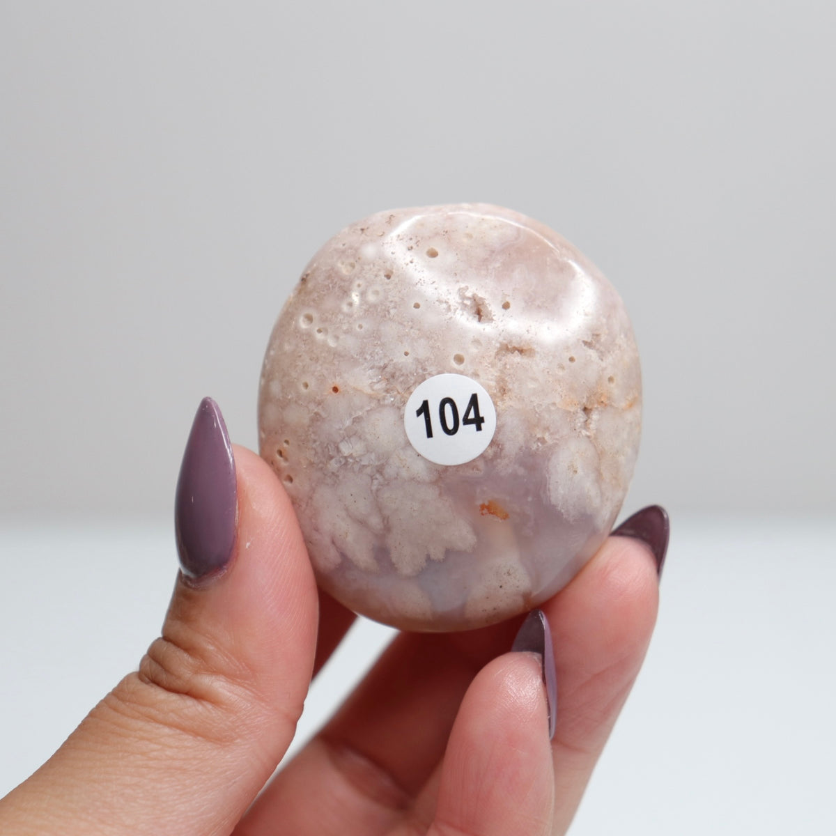 Flower Agate Palm Stone 104