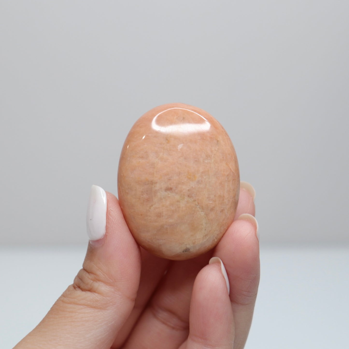 Peach Moonstone Palm Stone | B