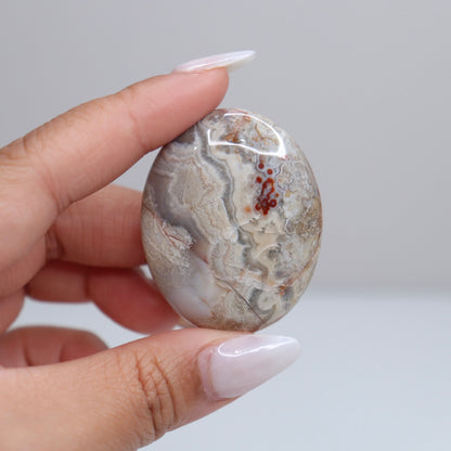 Mexican Lace Agate Palm Stone | 45