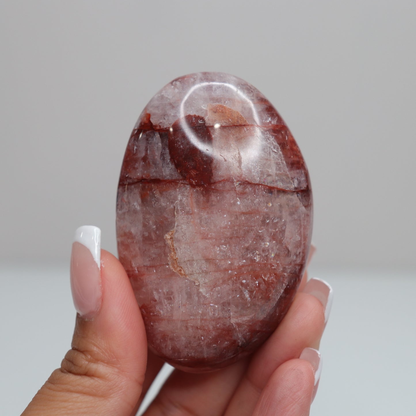 Hematoid Quartz Palm Stone | 20