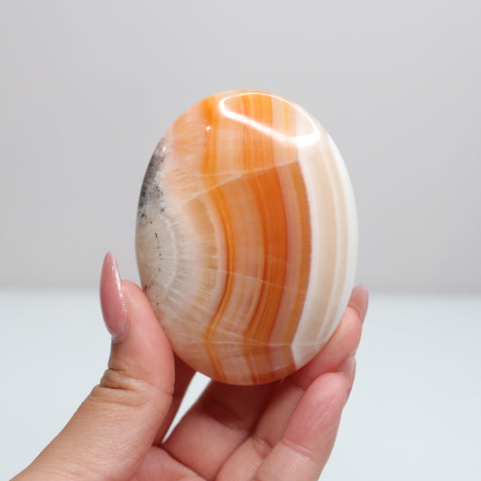 Orange Aragonite Palm Stone | 68