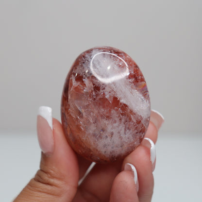 Hematoid Quartz Palm Stone | 13