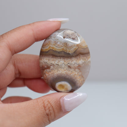 Mexican Lace Agate Palm Stone | 51
