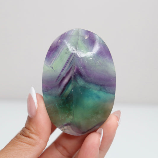 Fluorite Diamond Palm Stone 5