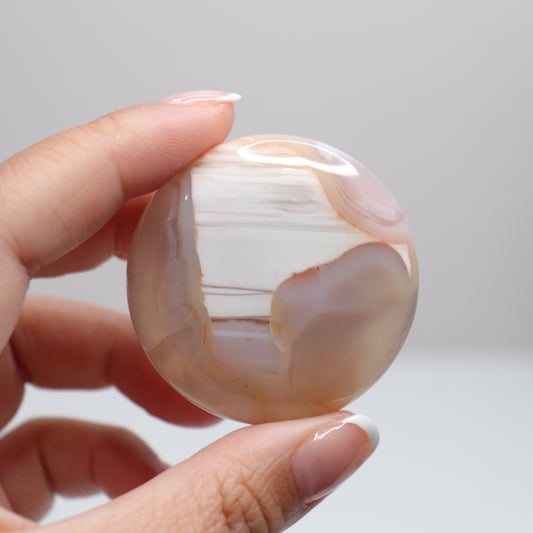 Flower Agate Round Palm | 17