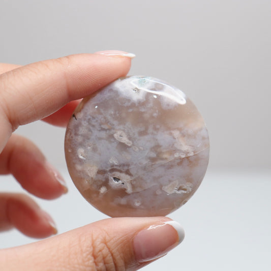 Flower Agate Round Palm | 18