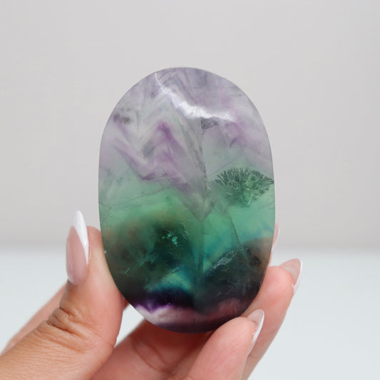 Fluorite Diamond Palm Stone 4