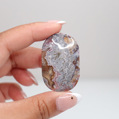 Mexican Lace Agate Palm Stone H
