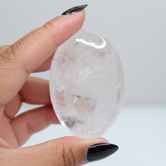 Clear Quartz Palm Stone 80