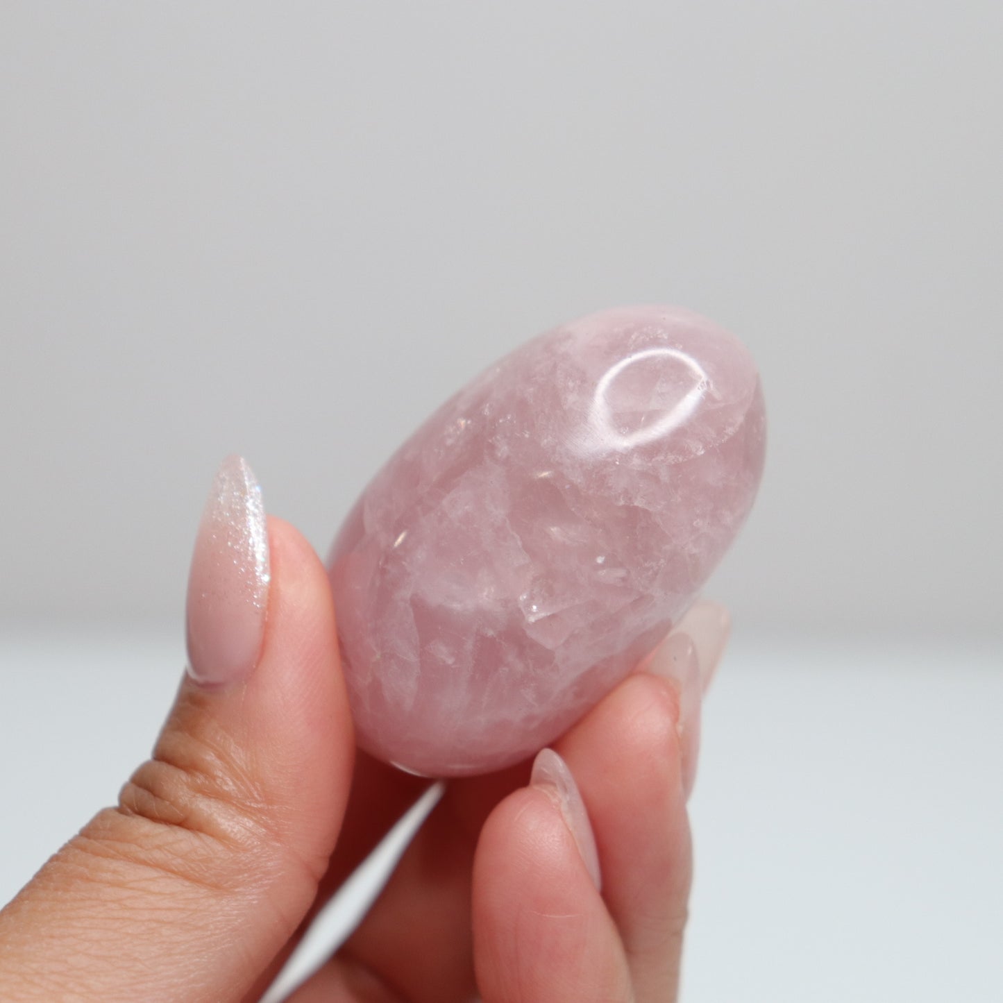 Rose Quartz Palm Stone 55