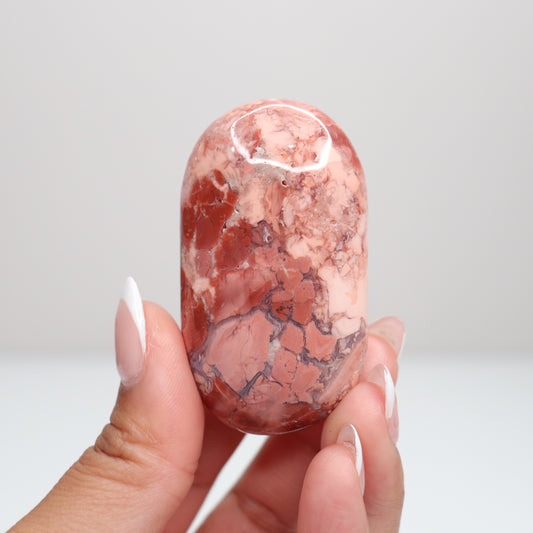 Pink Agate Palm Stone F