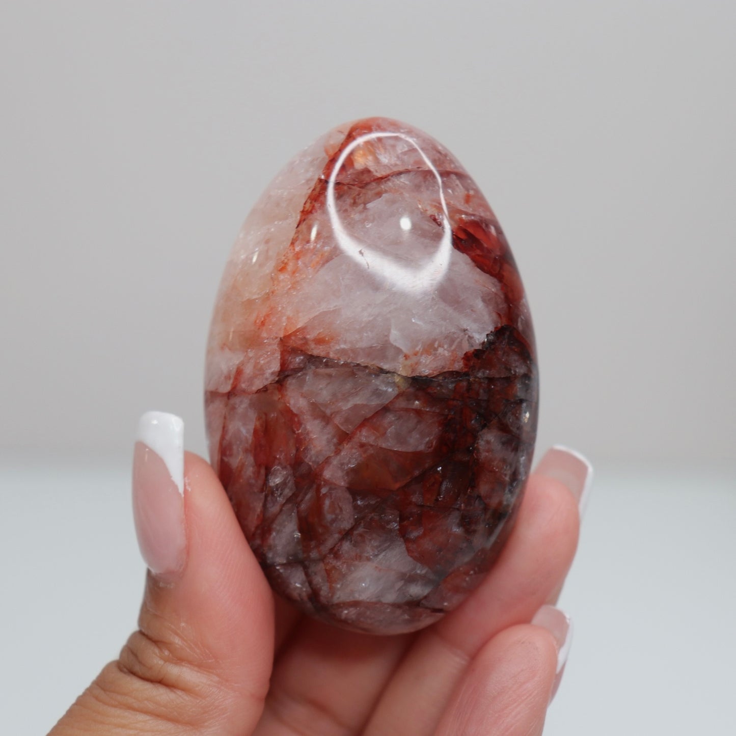 Hematoid Quartz Palm Stone | 18