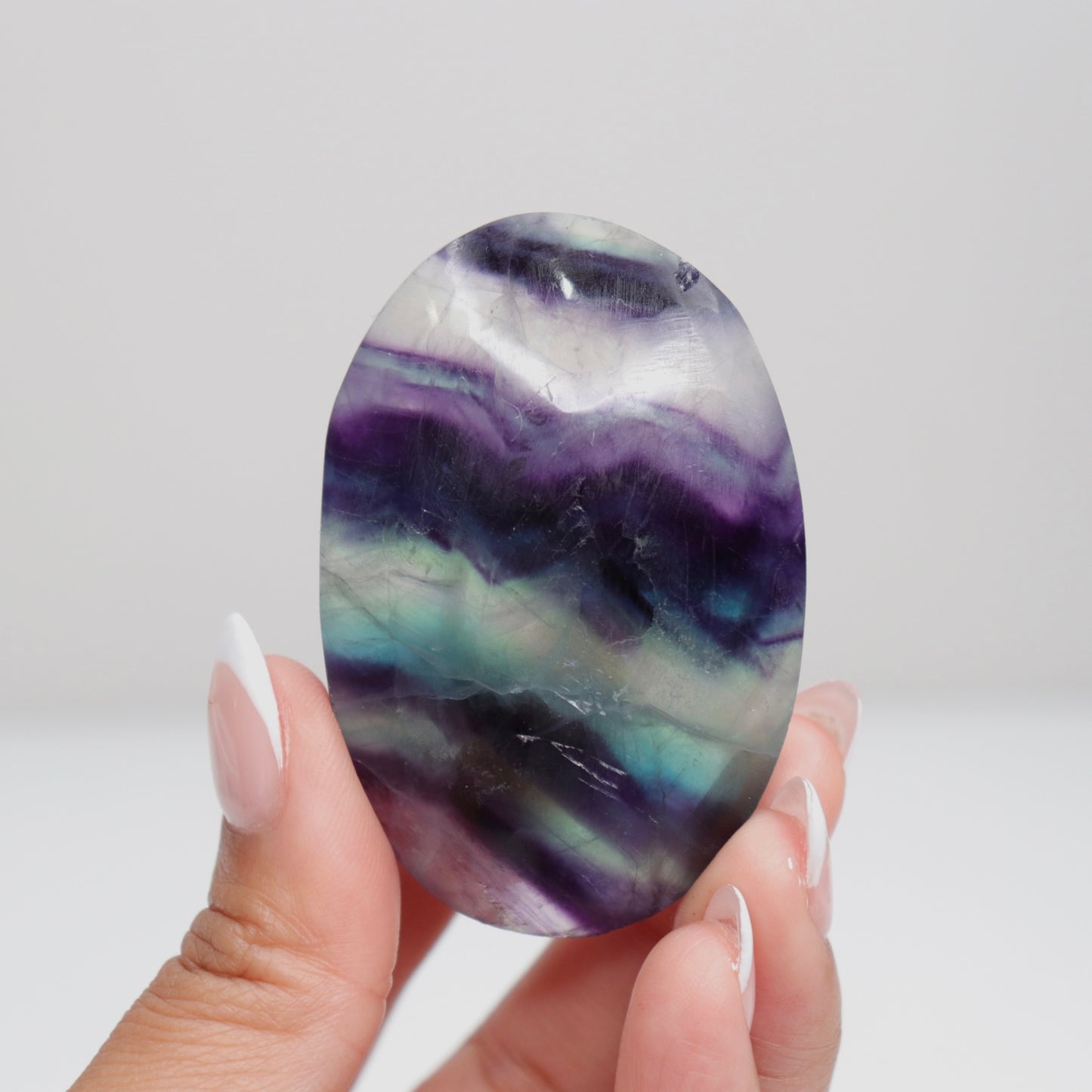 Fluorite Diamond Palm Stone 7