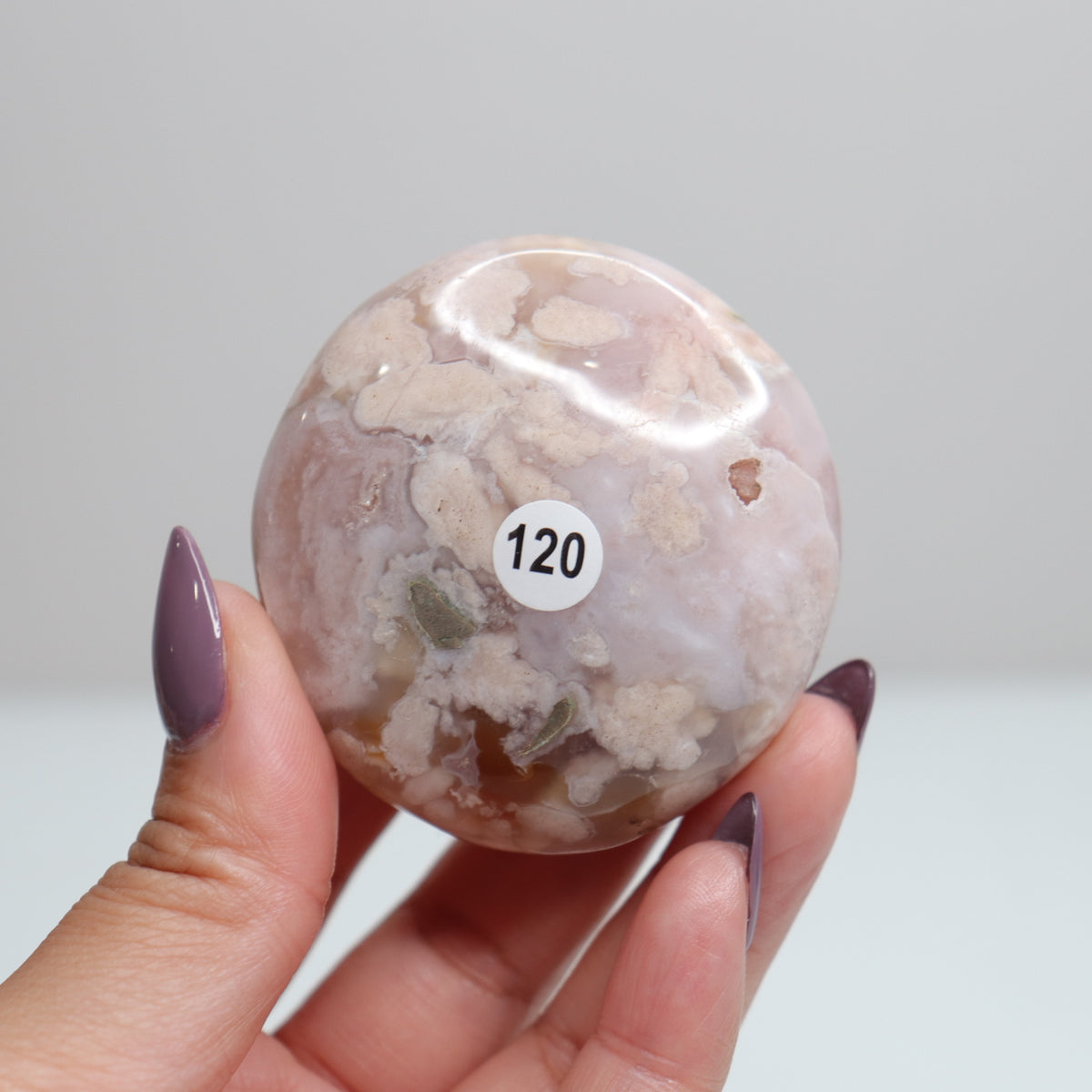 Flower Agate Palm Stone 120