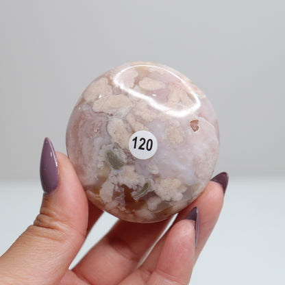 Flower Agate Palm Stone 120