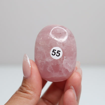 Rose Quartz Palm Stone 55