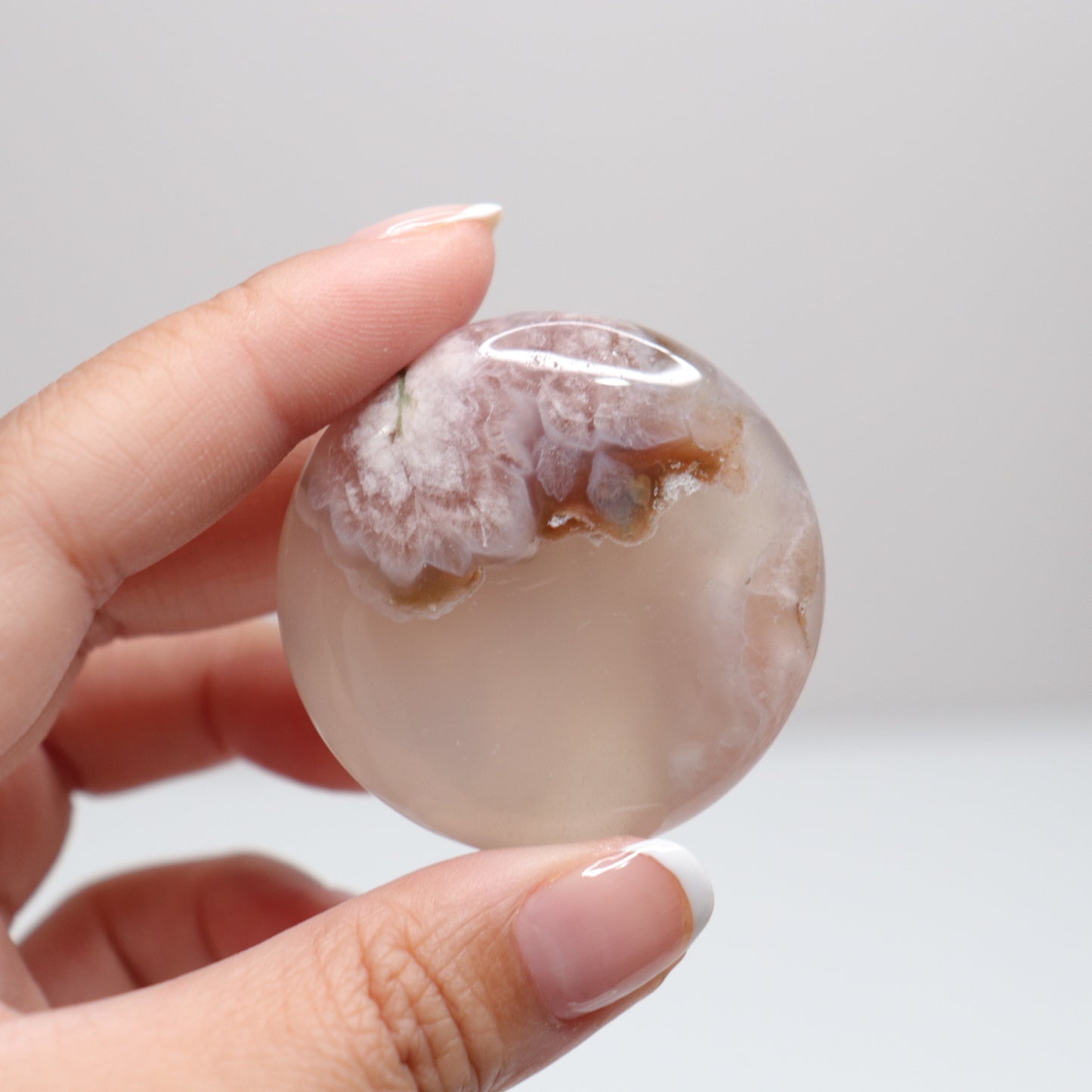 Flower Agate Round Palm | 23