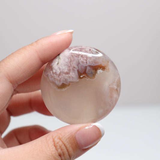 Flower Agate Round Palm | 23