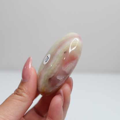Pink Banded Onyx Palm Stone | 70