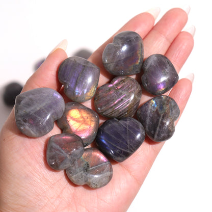 Labradorite Hearts | Purple/Pink 1-1.5”