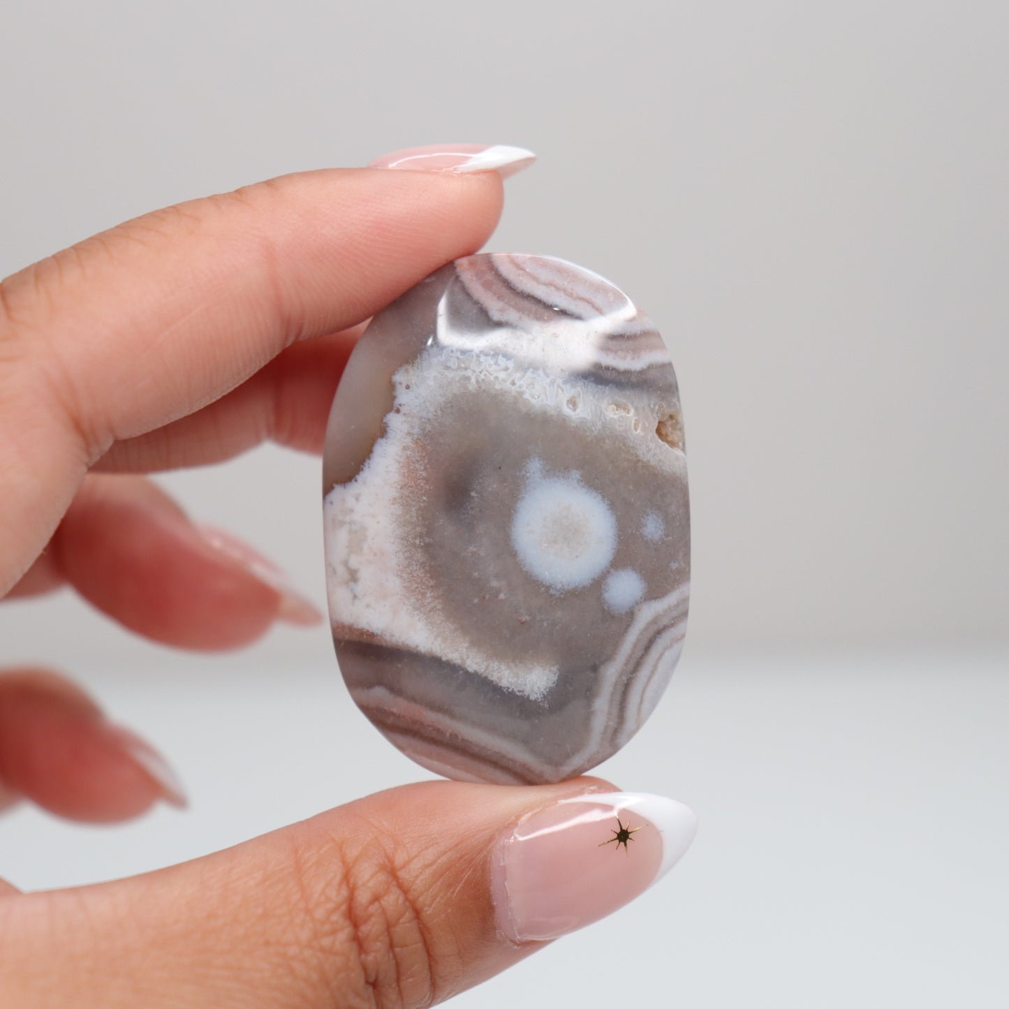 Mexican Lace Agate Palm Stone J