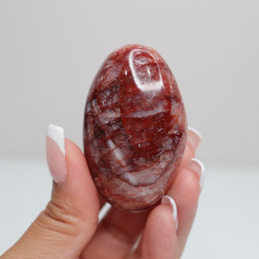Hematoid Quartz Palm Stone | 15