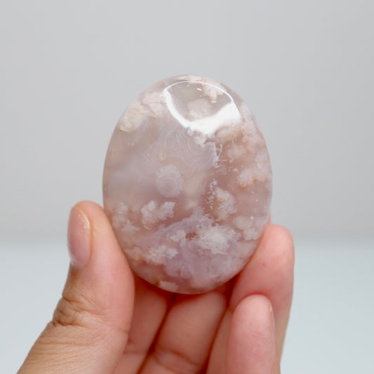 Flower Agate Palm Stone | D
