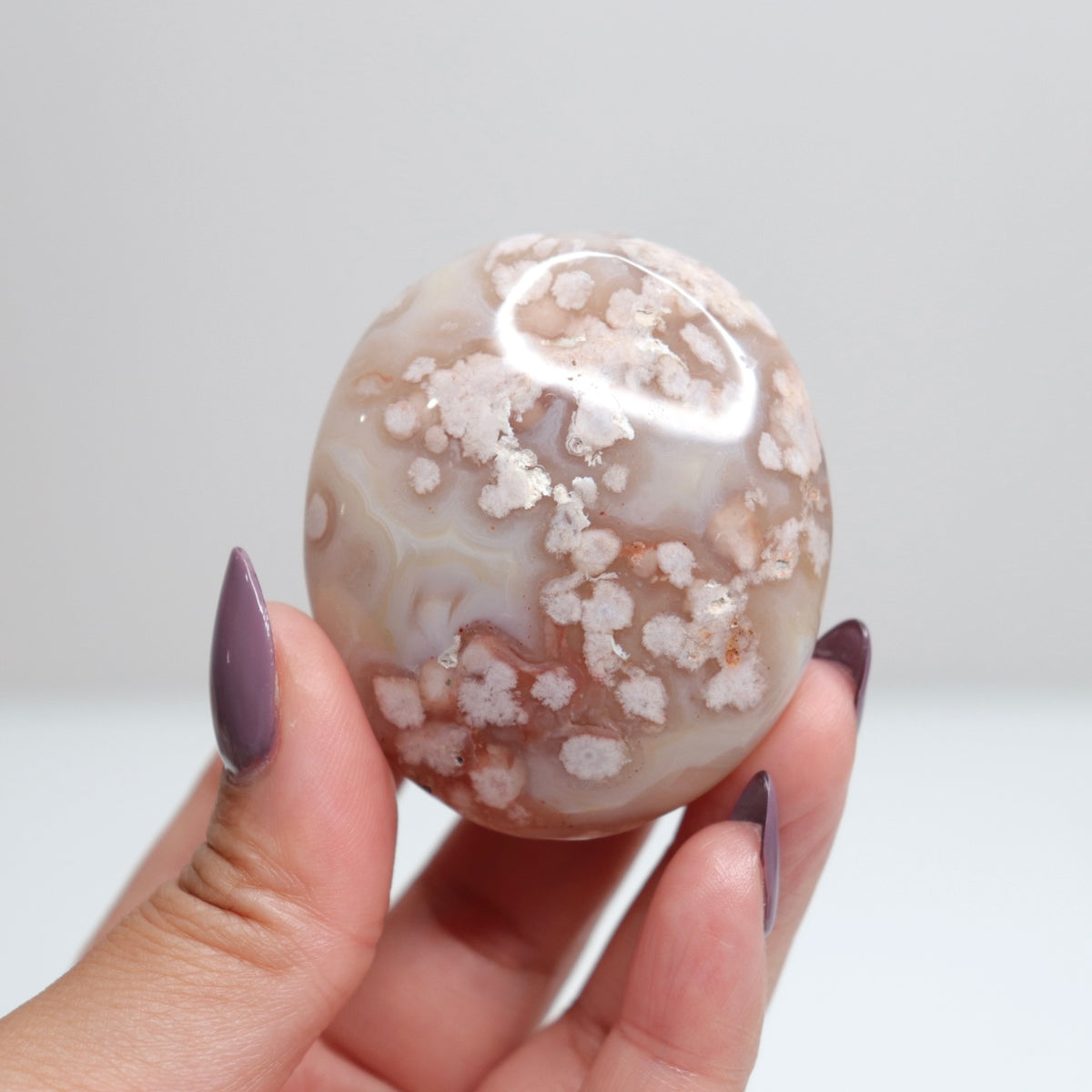 Flower Agate Palm Stone 116