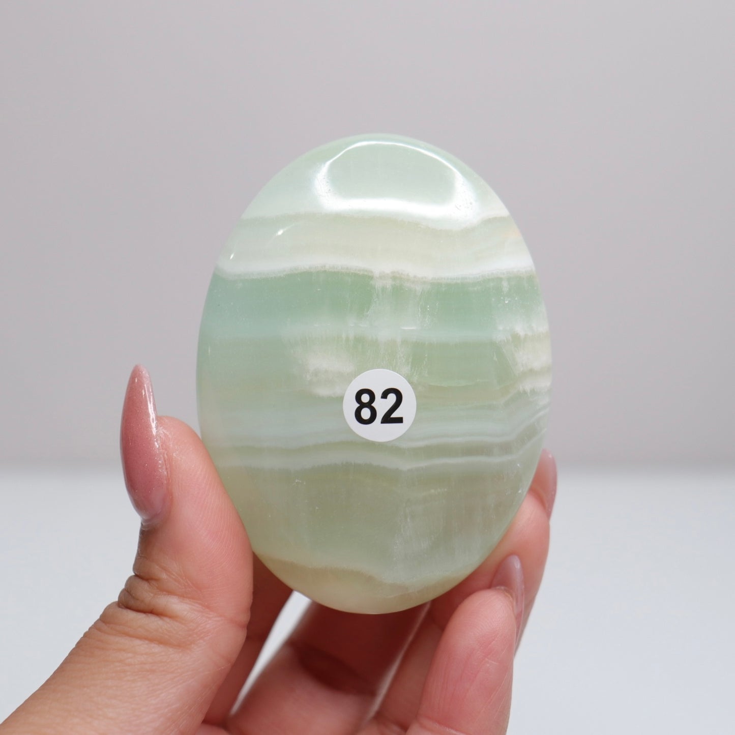 Pistachio Calcite Palm Stone | 82