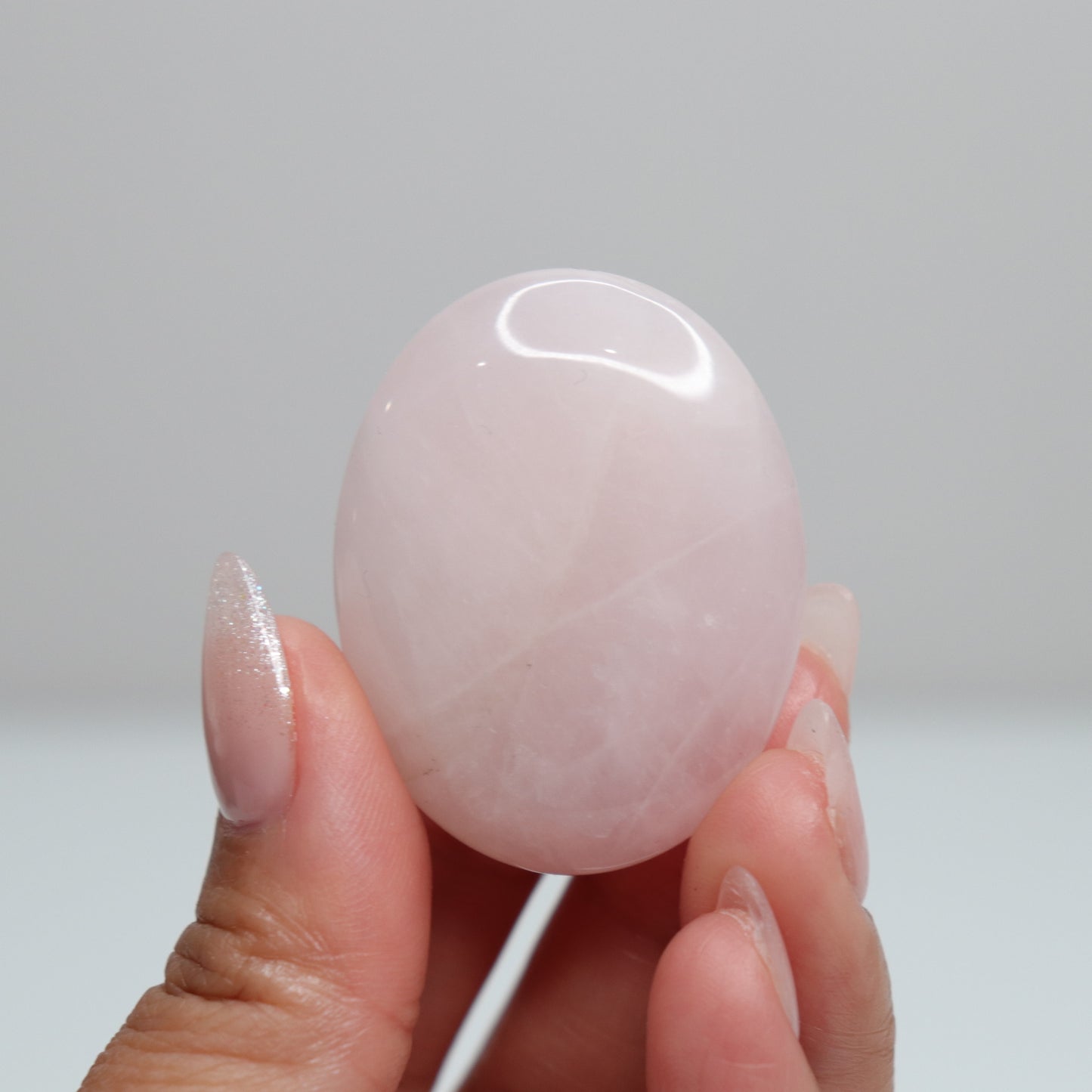Rose Quartz Palm Stone 48