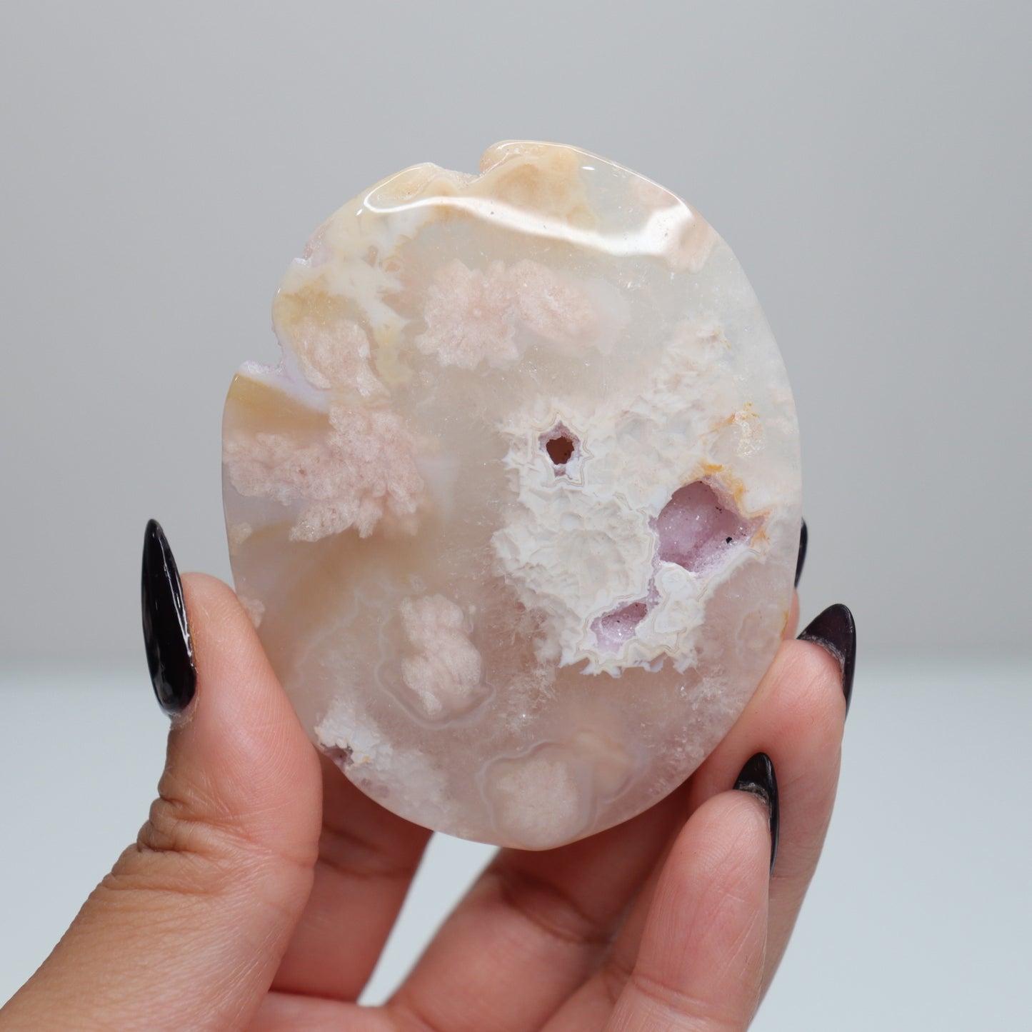 Flower Agate Palm Stone | 32