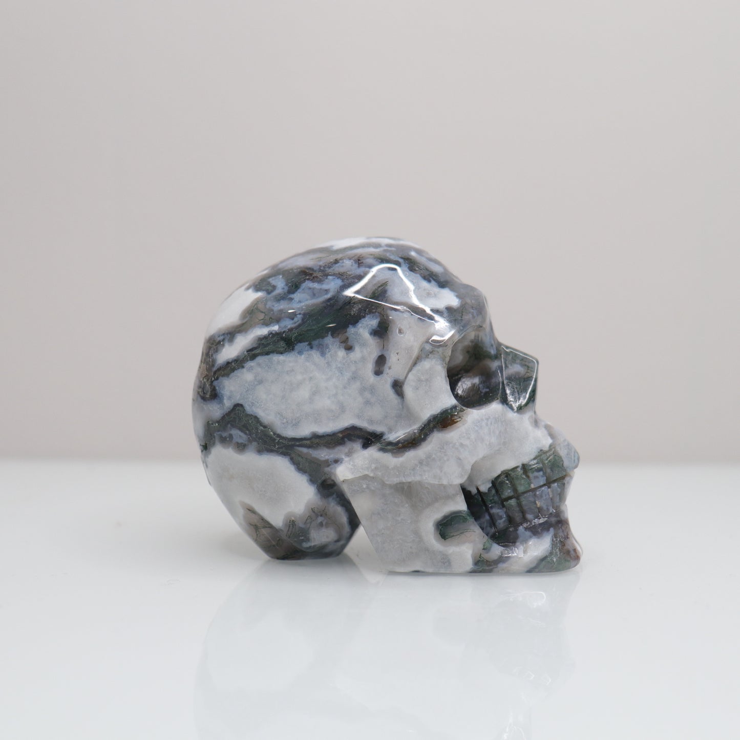 Moss Agate Skull | 2