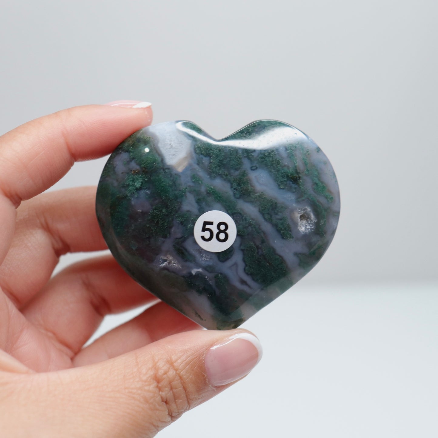 Moss Agate Heart | 58