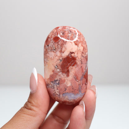 Pink Agate Palm Stone F