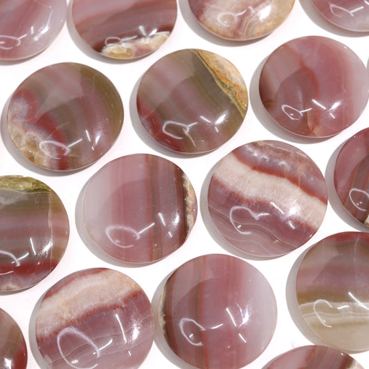 Pink Banded Calcite Flat Stones