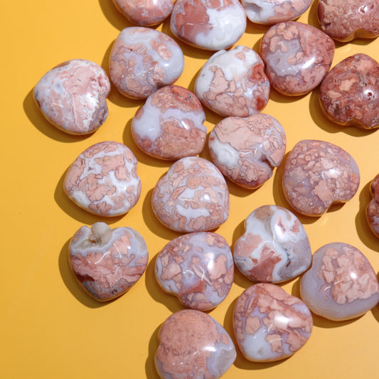 Pink Agate Hearts
