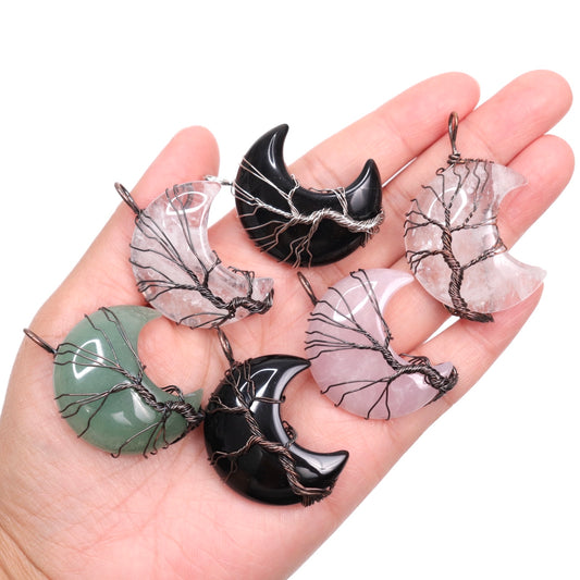 Crescent Moon Tree of Life Pendants