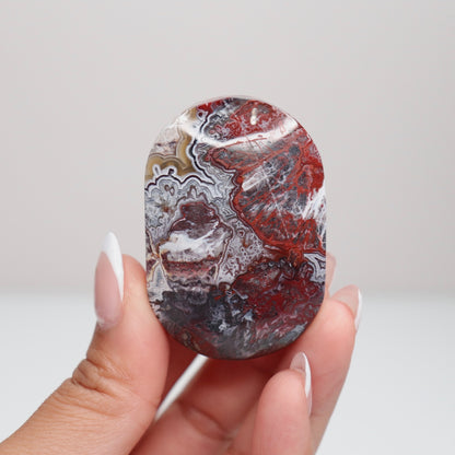 Mexican Lace Agate Palm Stone T