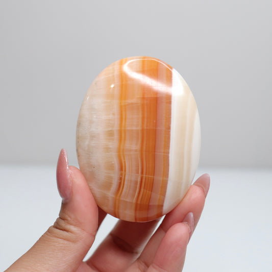Orange Aragonite Palm Stone | 67