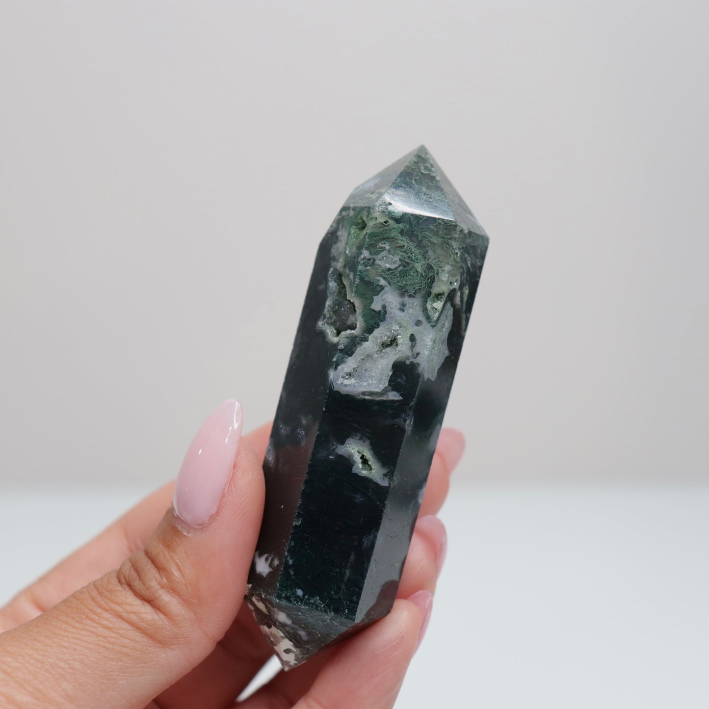 Moss Agate DT w/ Druzy | 3