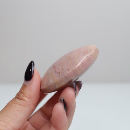 Pink Petrified Wood Palm Stone | 162