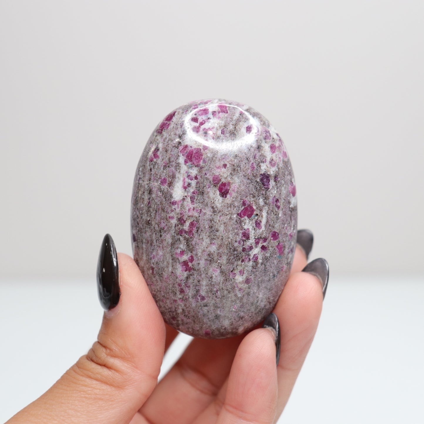Ruby Albite Palm Stone 54