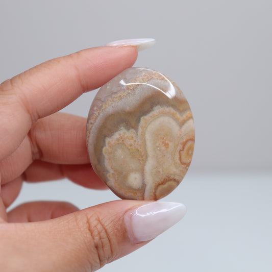 Mexican Lace Agate Palm Stone | 52