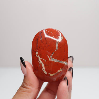 Red Jasper Palm Stone | D