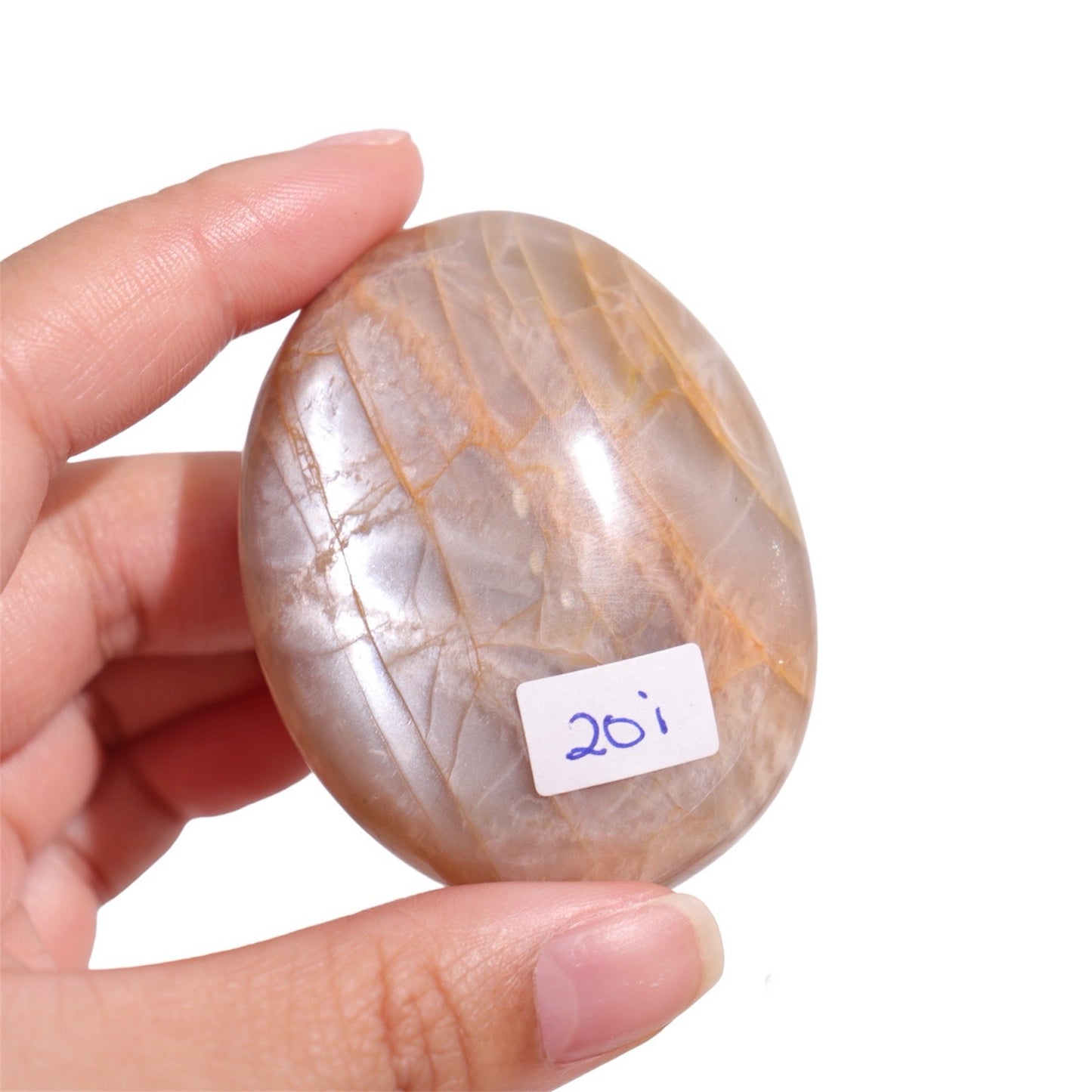 Peach Moonstone Palm Stone | 10