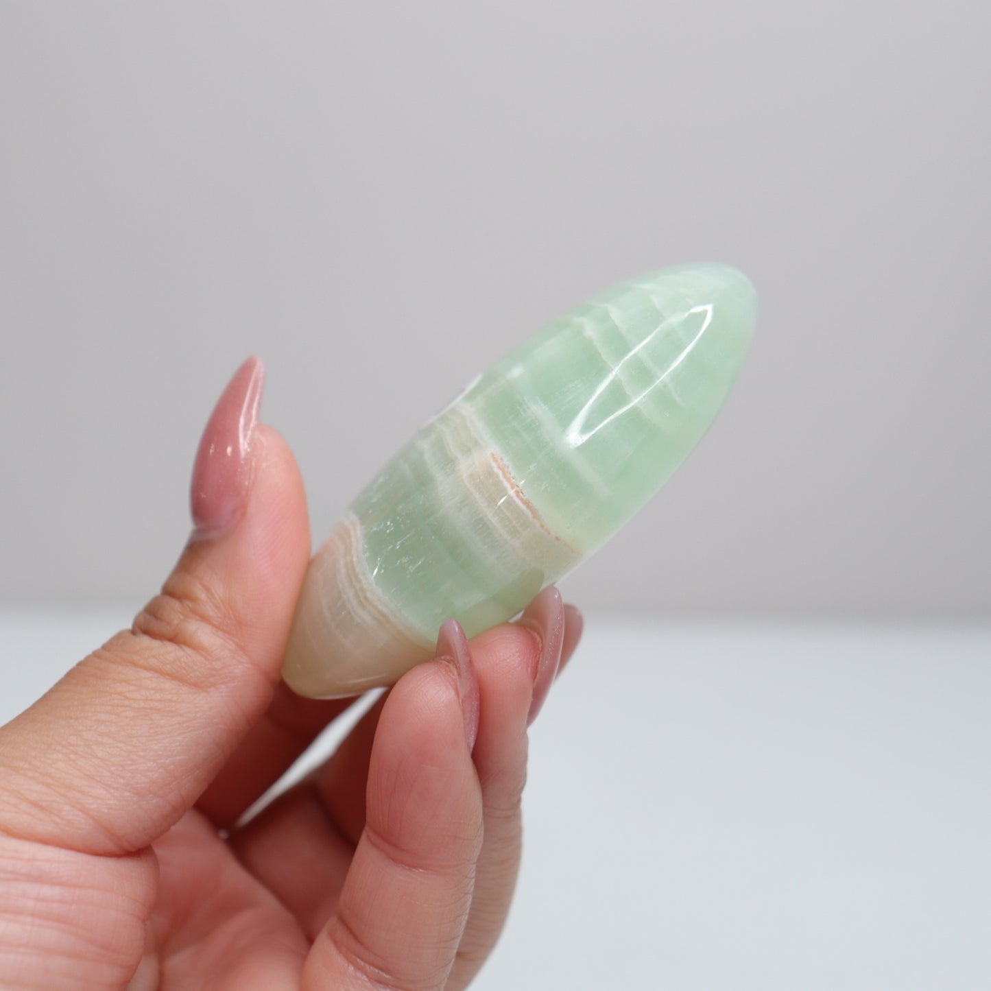 Pistachio Calcite Palm Stone | 88