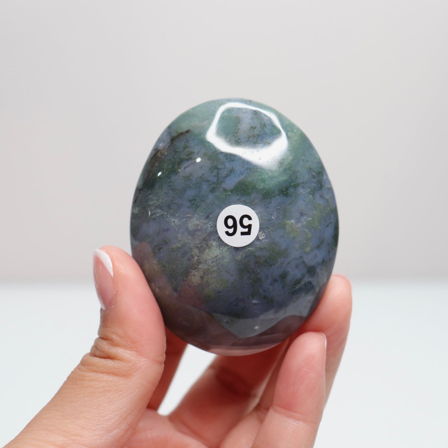 Moss Agate Palm Stone | 56